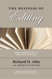 Winter 2014 book cover the business of editing