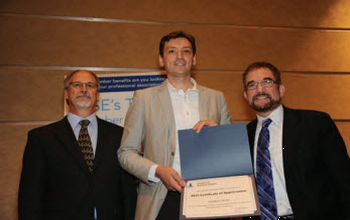 Tim Cross with Jonathan Schultz, winner of the 2015 Certificate of Appreciation, and Ken Heideman.