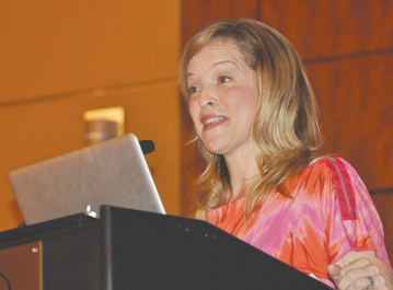 The keynote and plenary speeches during the annual meeting featured Darlene Cavalier, the Science Cheerleader, above; John Whyte of the Discovery Channel; and Keith Baggerly, who spoke on errors in research. 