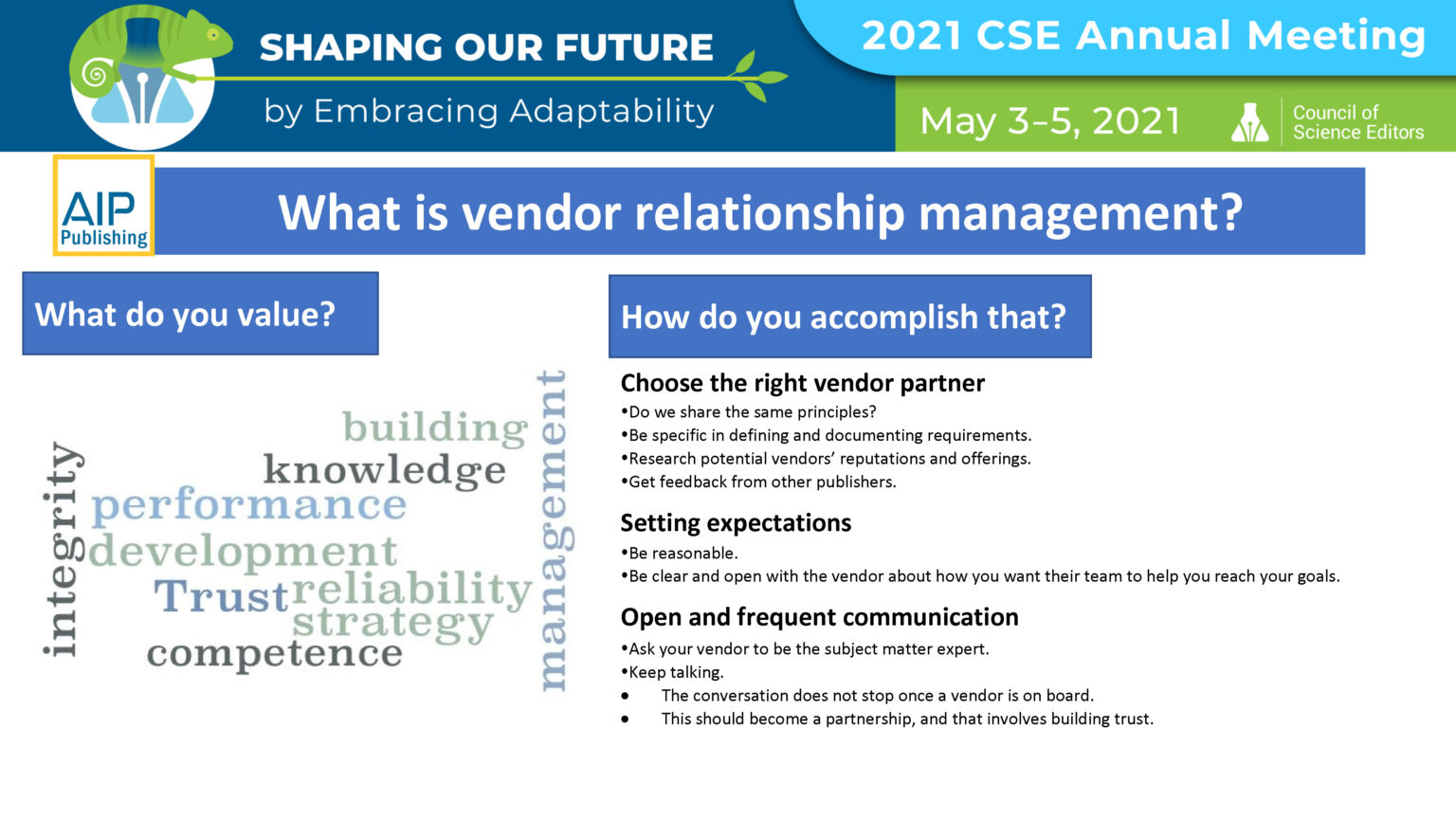 Help Me Help You Making the Most of Your Production Vendor