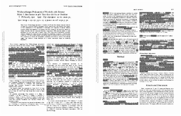 <b>Figure 1.</b> Text recycling is often fragments of text as shown in the highlighted portions.